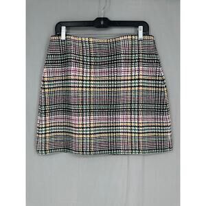 Loft Skirt Womens 8 Black Plaid Mini Academia Wool Capsule Boho Office